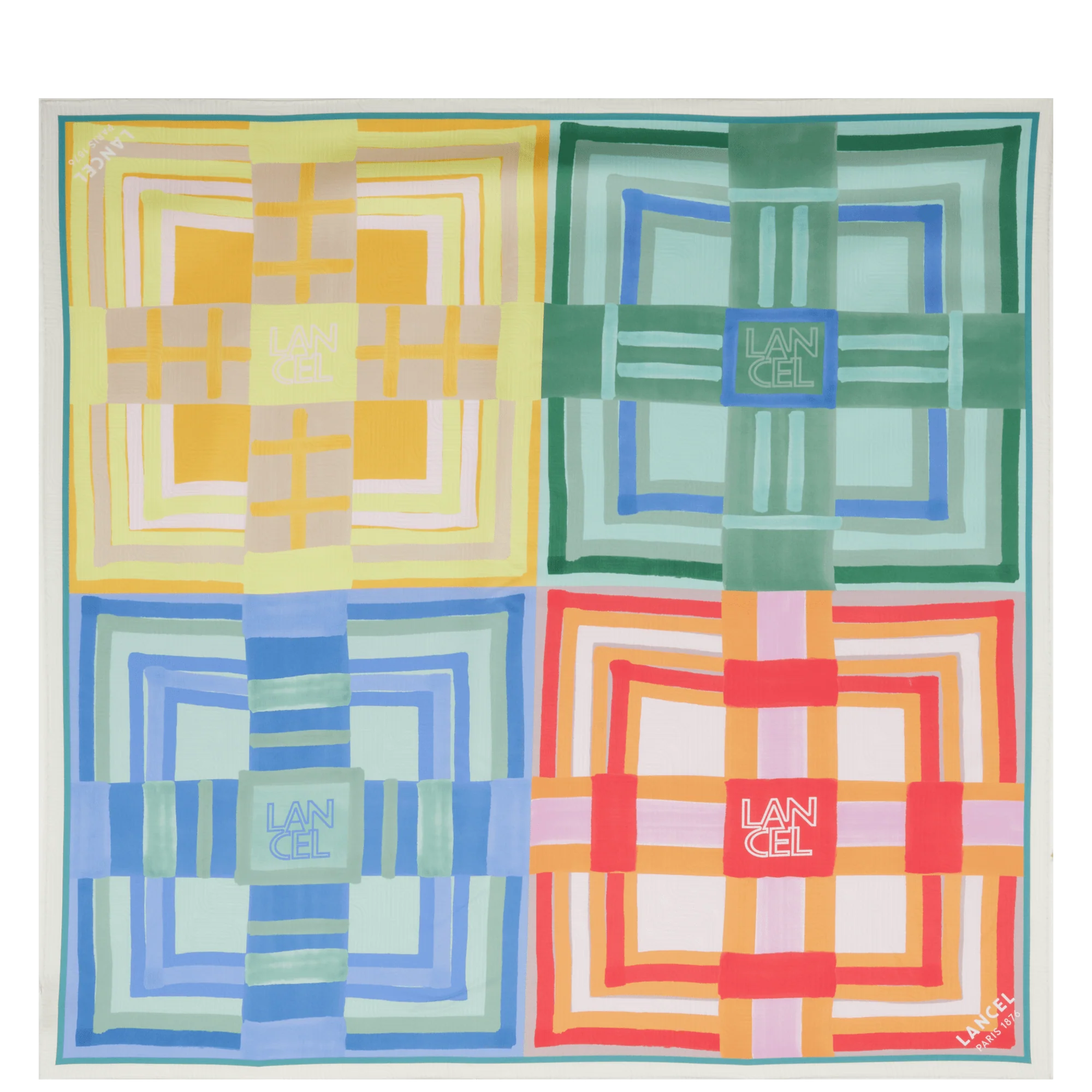 Square 90 Summer Tartan Pattern-Multicolore