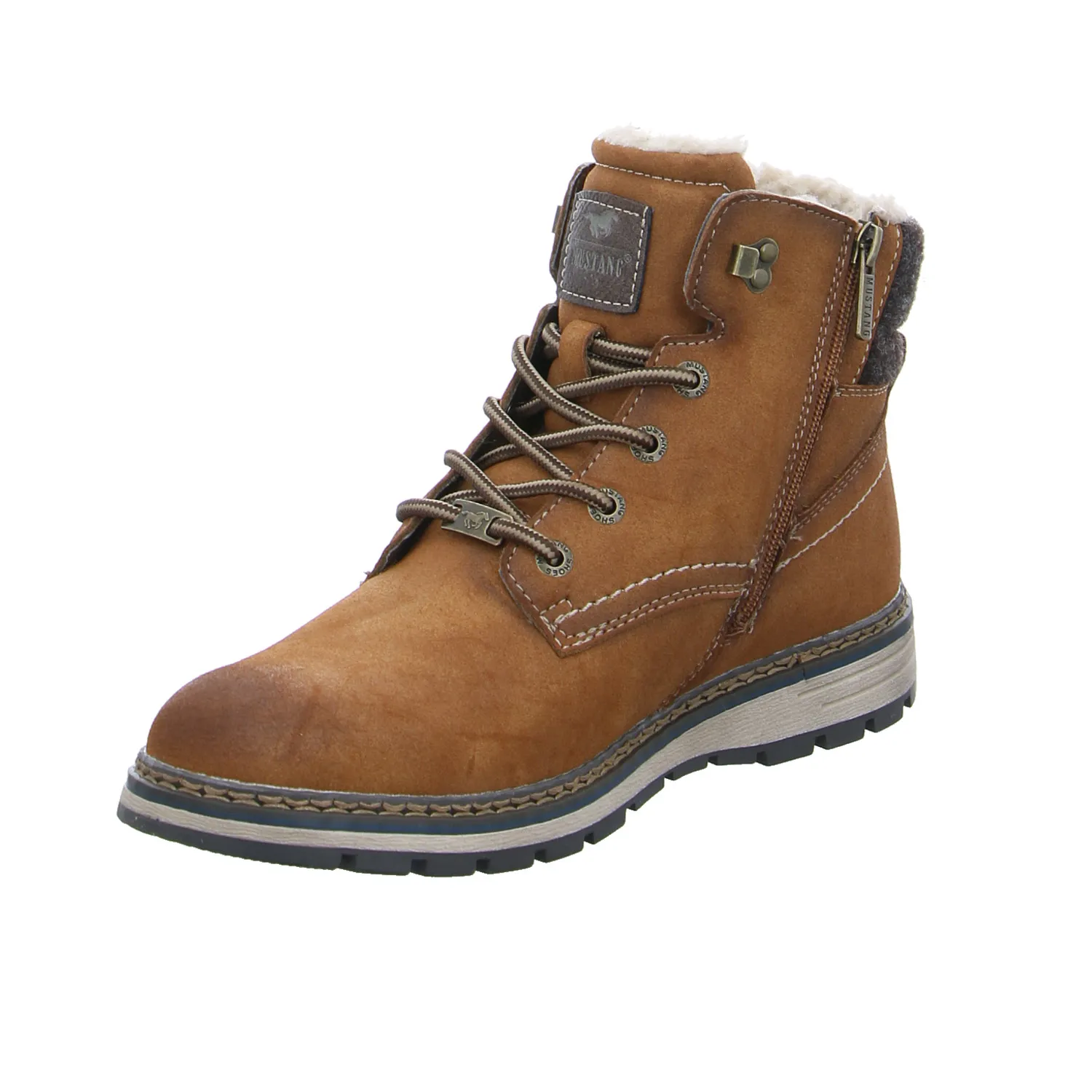 MUSTANG Winter-Boots Cognac Lederimitat