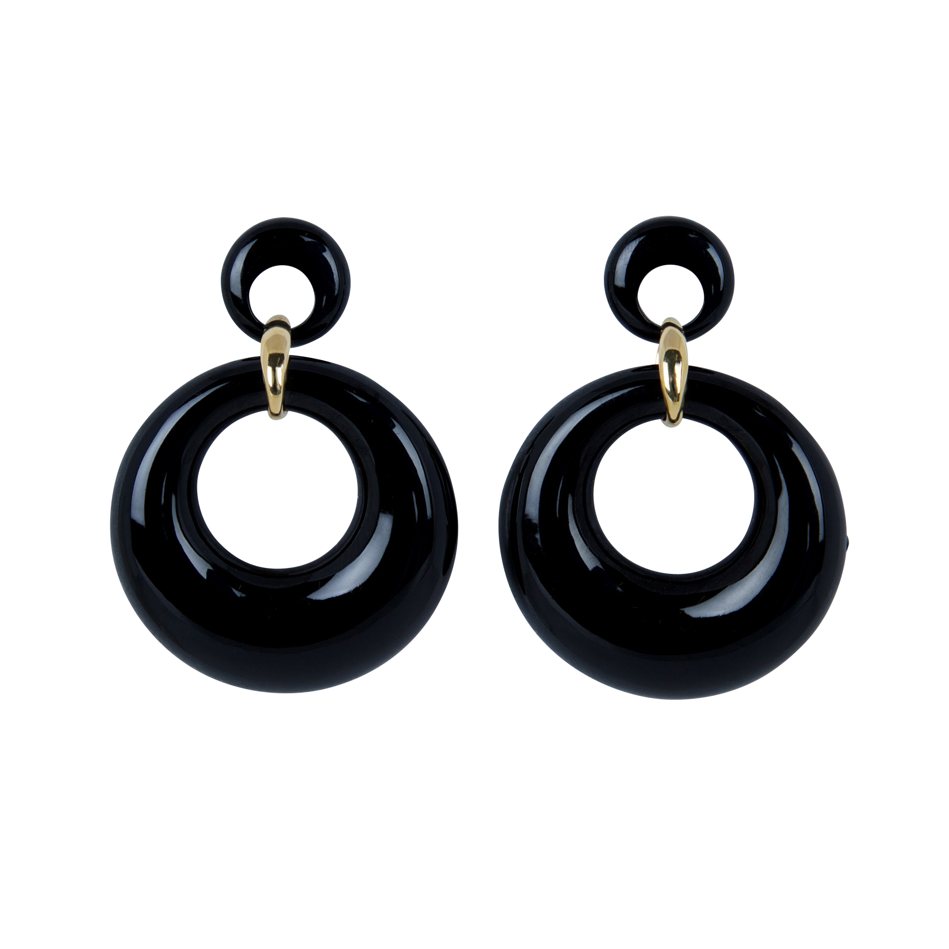 BETTY - Boucles d'oreilles rondes | Noir