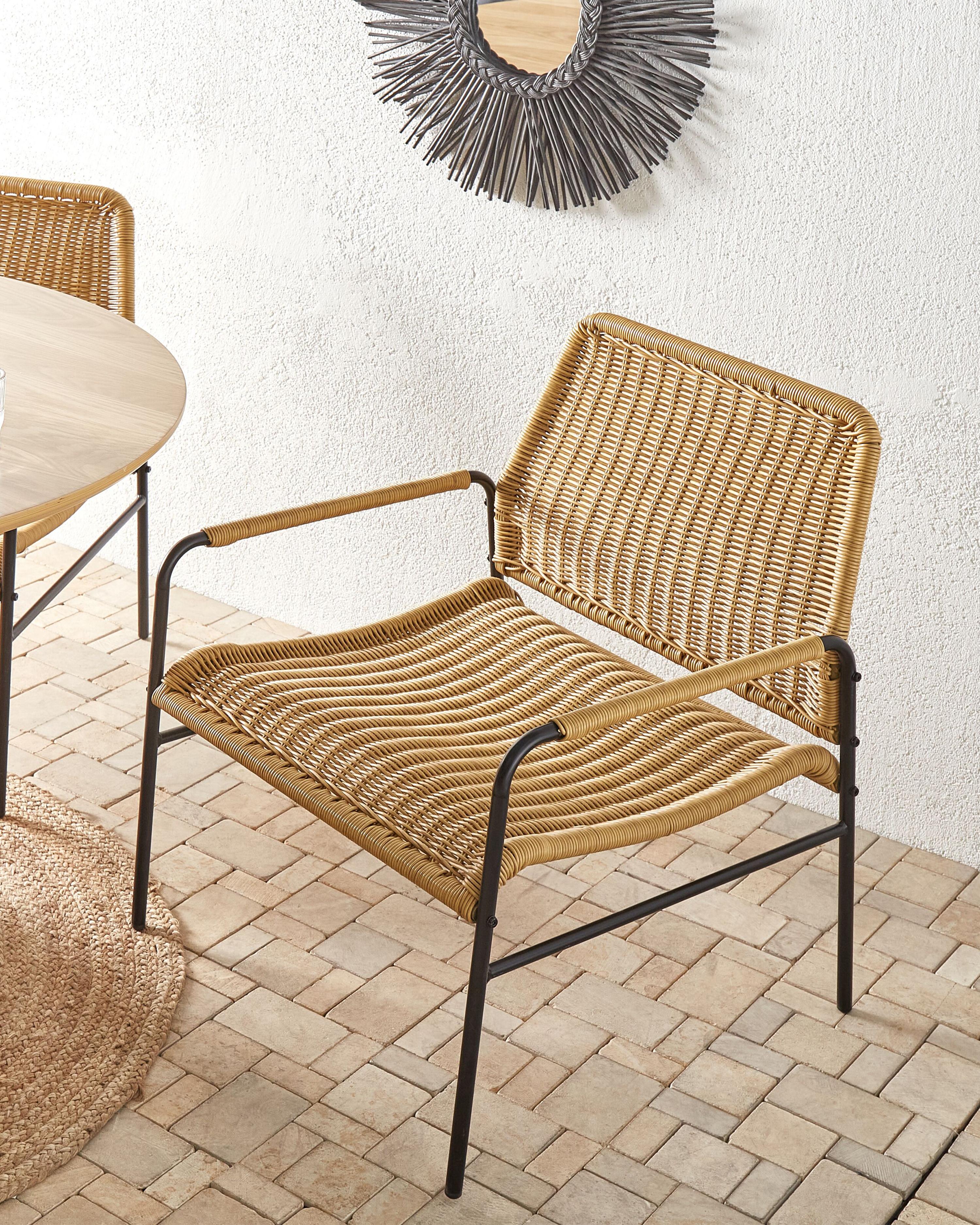 Set van 2 tuinstoelen PRASIMO PE rotan Natuurlijk