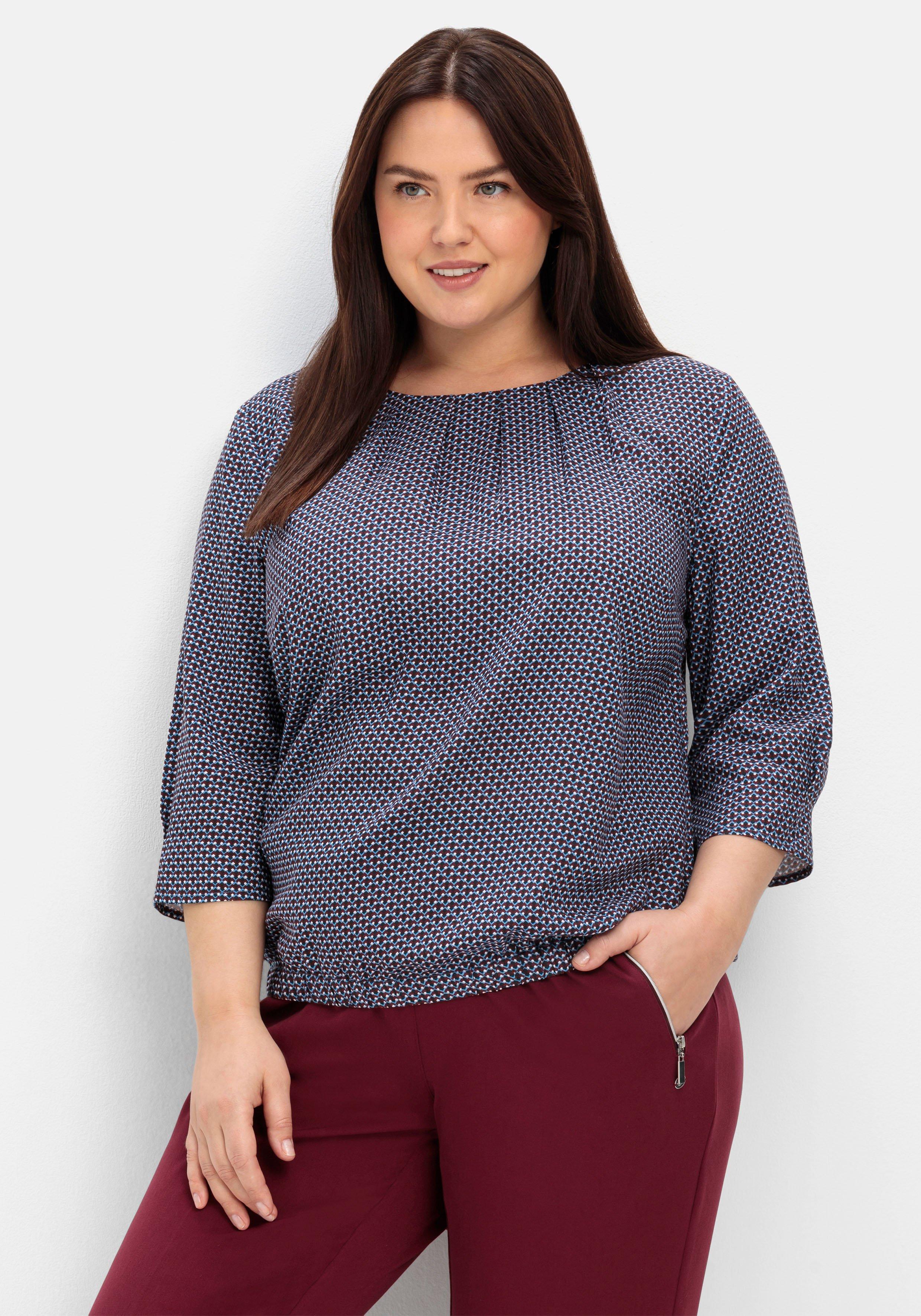 Tunika mit Minimalprint und Gummizugbund