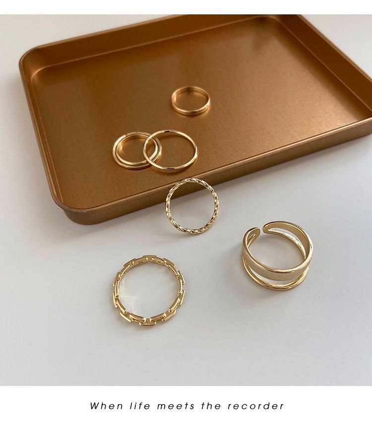 Taimi - Set van 7: Legering ring (diverse ontwerpen)