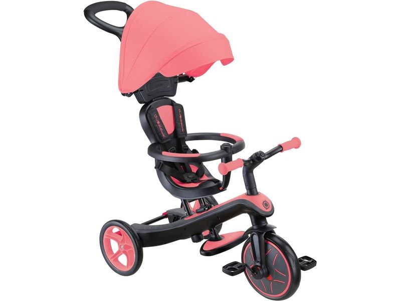 GLOBBER Dreirad Trike Explorer 4 in 1 Pink Vielseitiges 4-in-1-Fahrzeug für kleine Entdecker