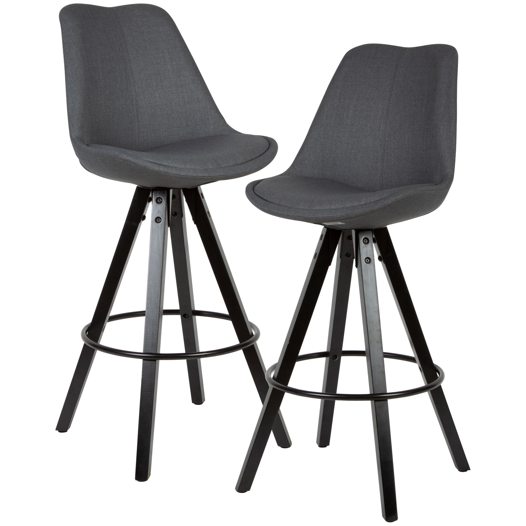 KADIMA DESIGN Barhocker LUND: Skandinavisches Design, Polsterung, 77 cm Sitzhöhe, Polyesterbezug, Massivholzbeine.