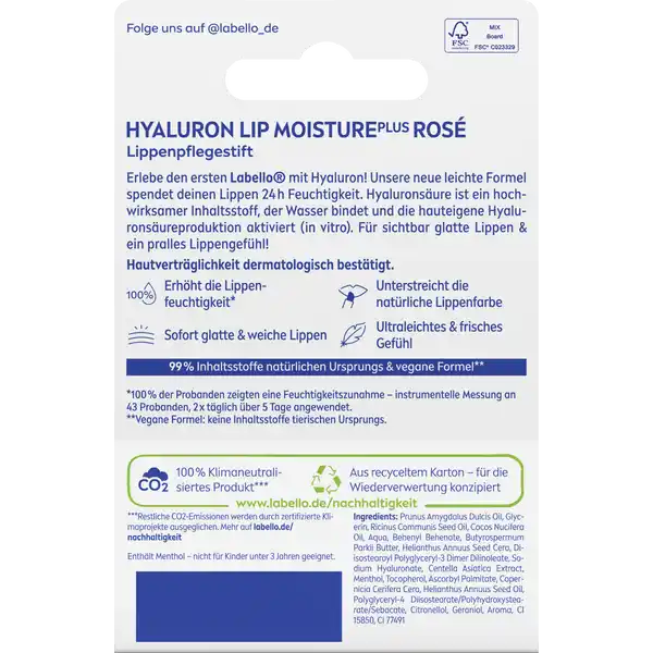 Lippenpflegestift Hyaluron Lip Moisture rosé