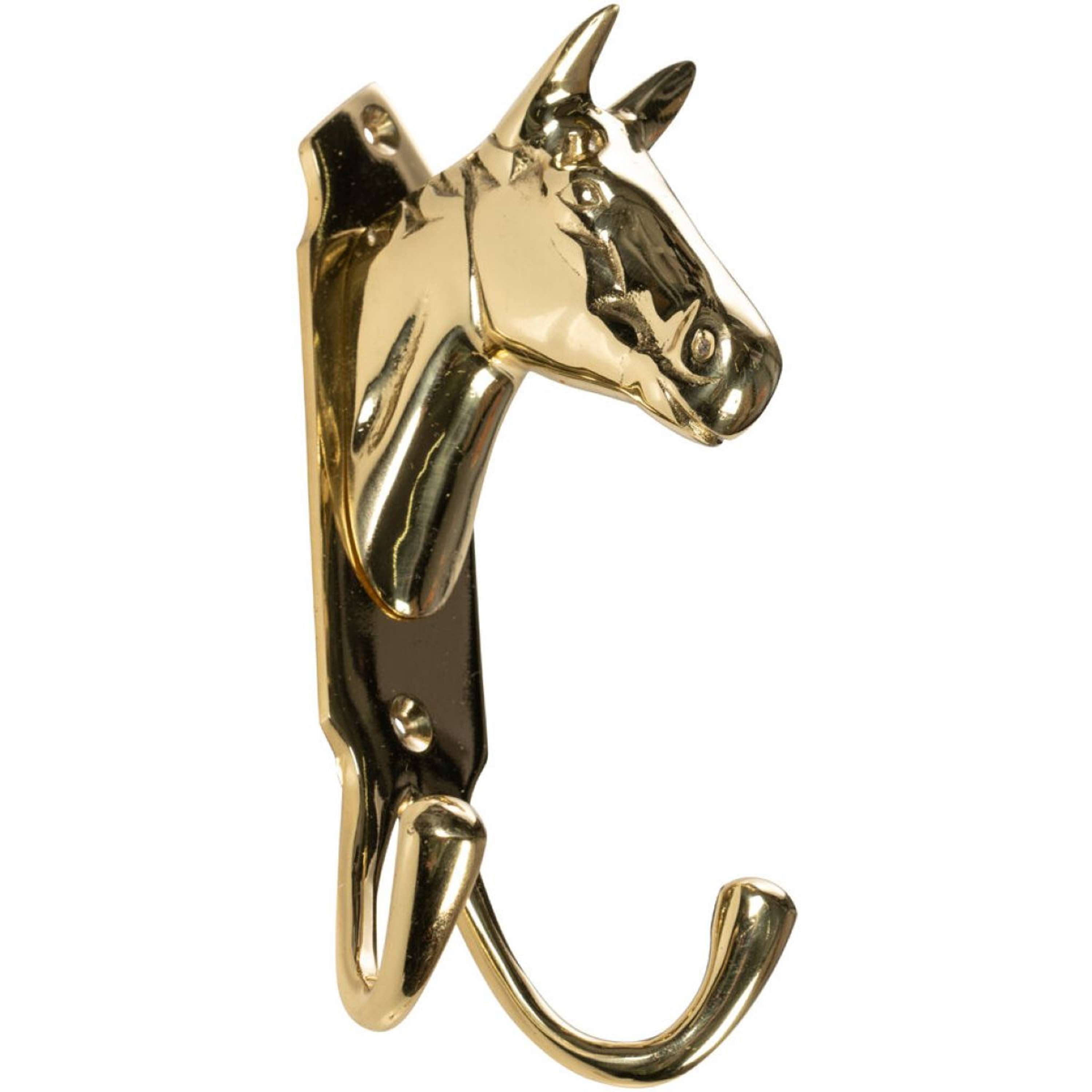 HKM Hoofdstelhanger Paardenhoofd Dubbele Haak Messing