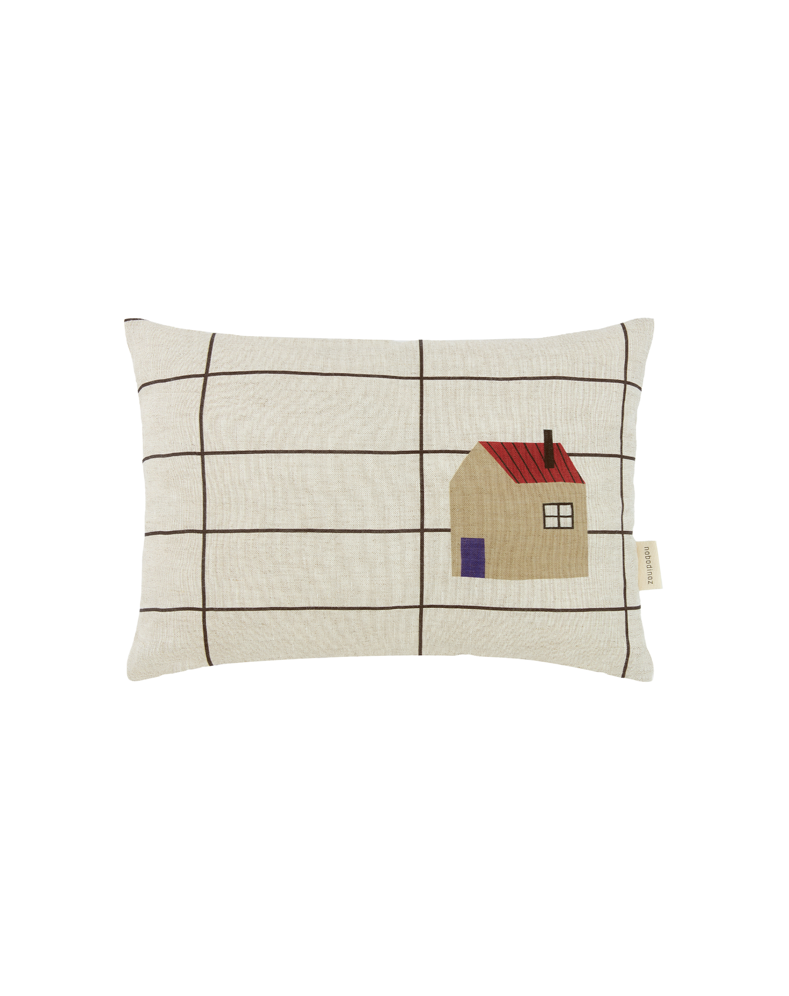 Coussin rectangulaire en lin français vibes s | Noir