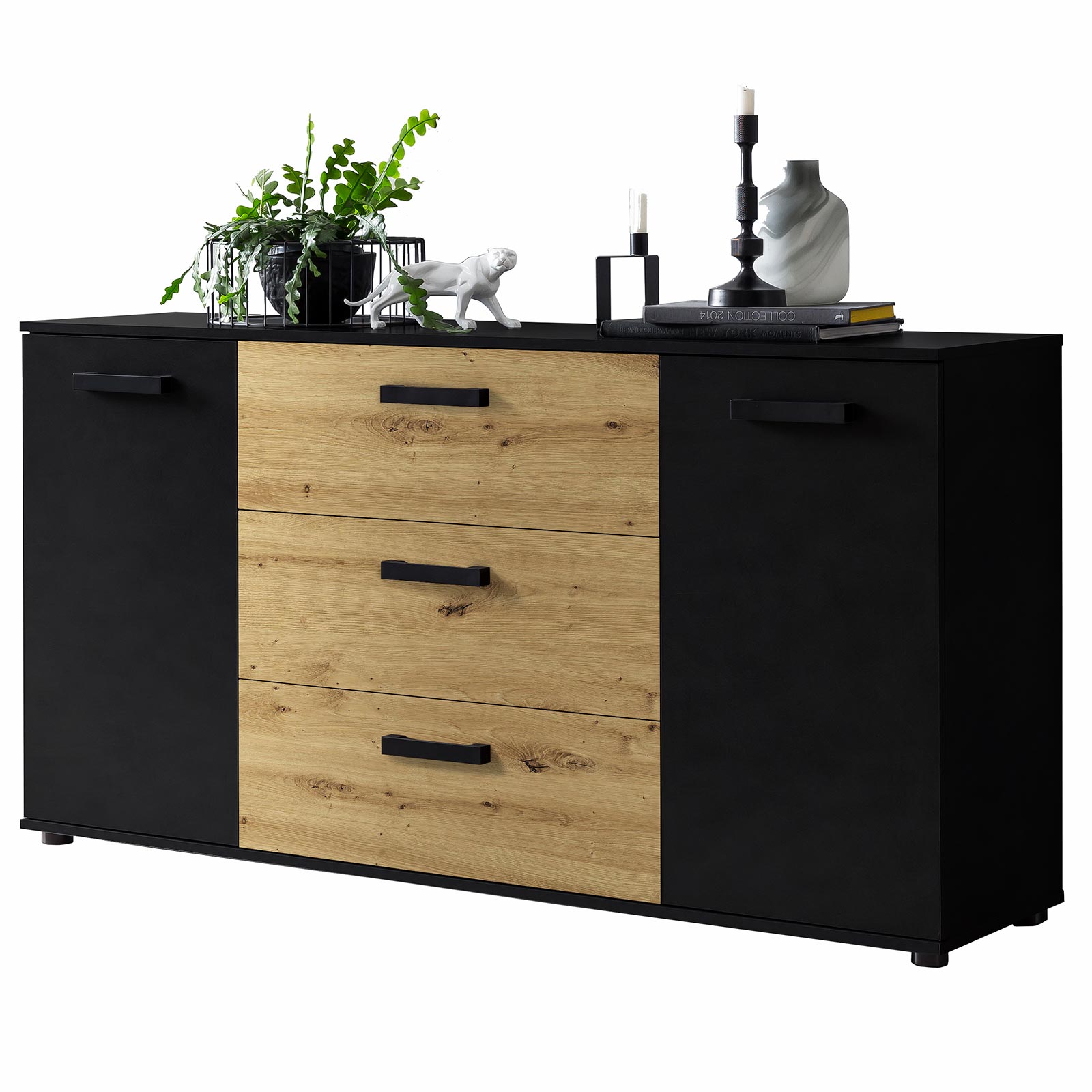Sideboard DUO 084 - Artisan Eiche - schwarz - 150 cm