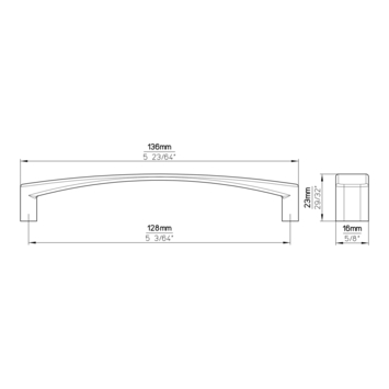 Greep Rachel rvs look 136mm