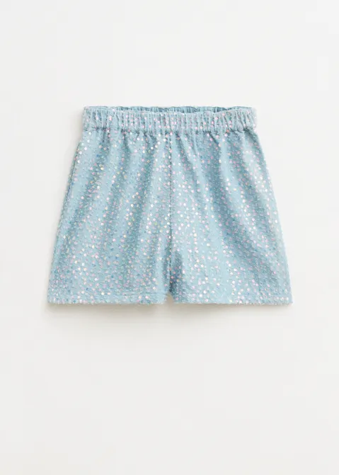 Pailletten short blauw (BLW.USL)