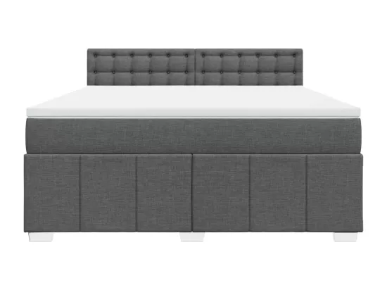 Sommier à lattes de lit avec matelas Gris foncé 180x200cm Tissu