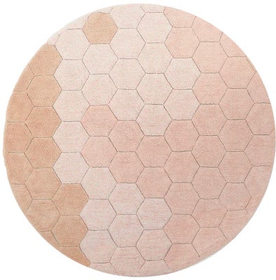 Lorena Canals  Vaskbart Gulvteppe Rund Honeycomb, Rose