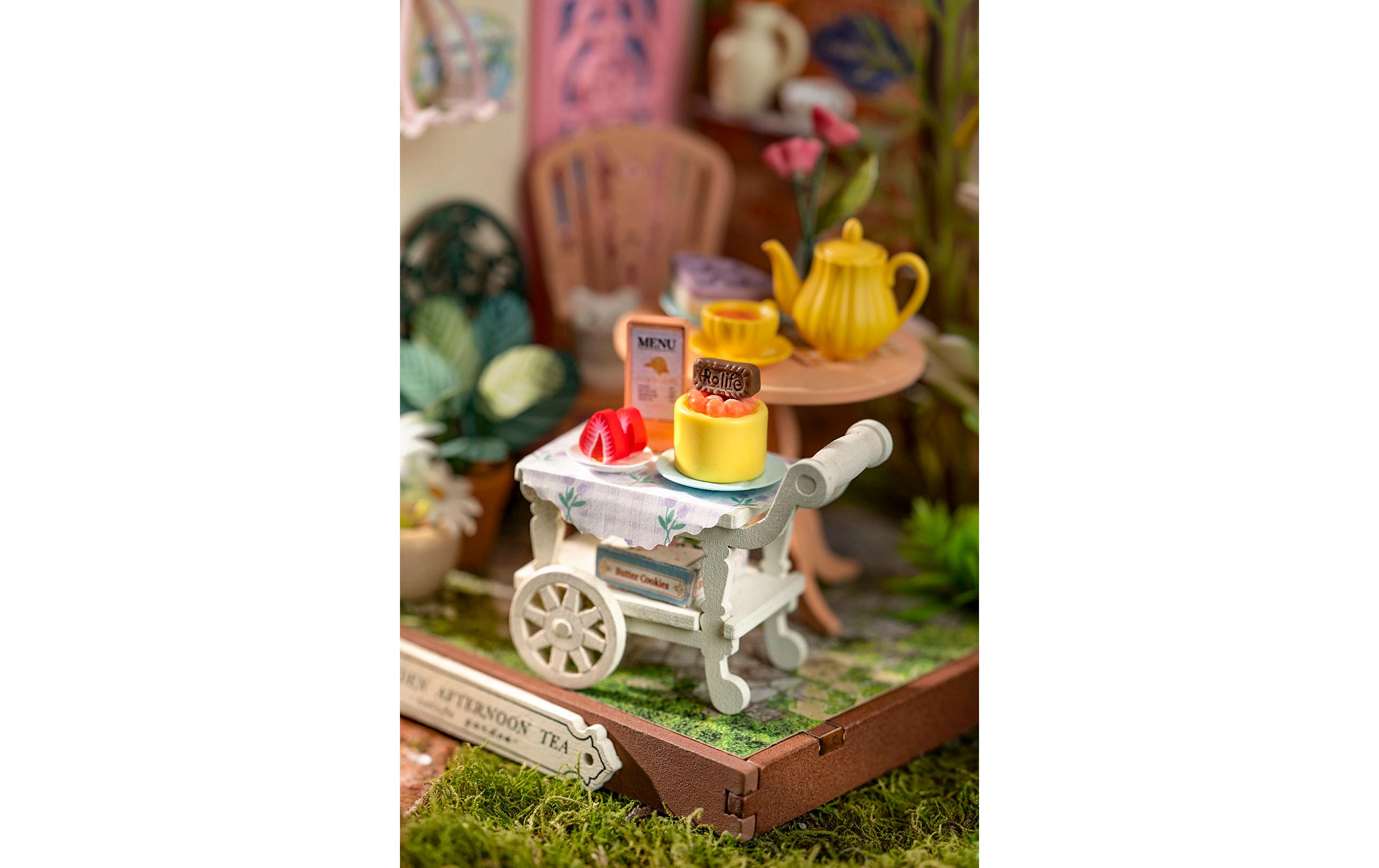 Bausatz Eleganter Teegarten3D-Puzzle aus lasergeschnittenen Holzteilen