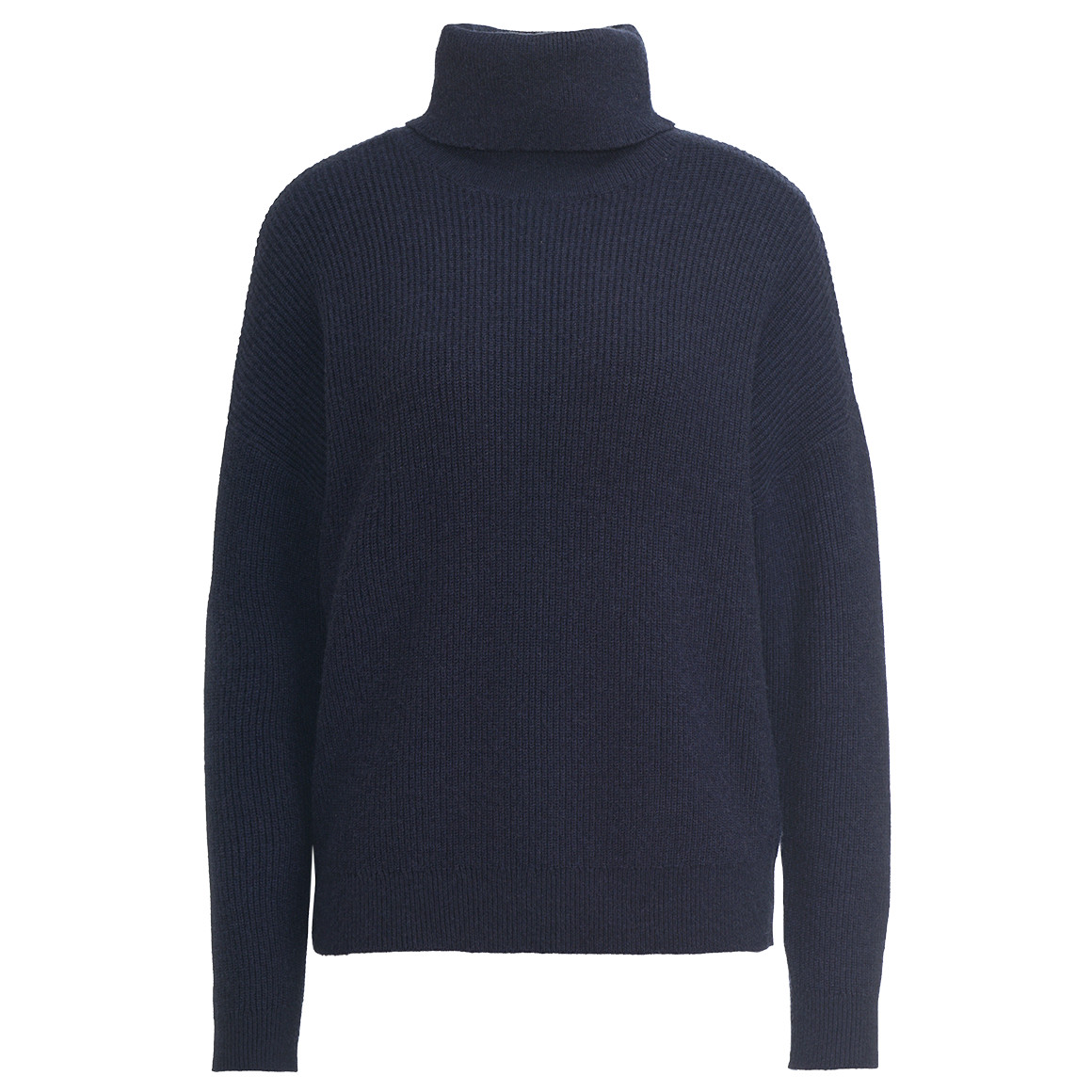 Gina Damen Strickpullover mit Rollkragen dunkelblau