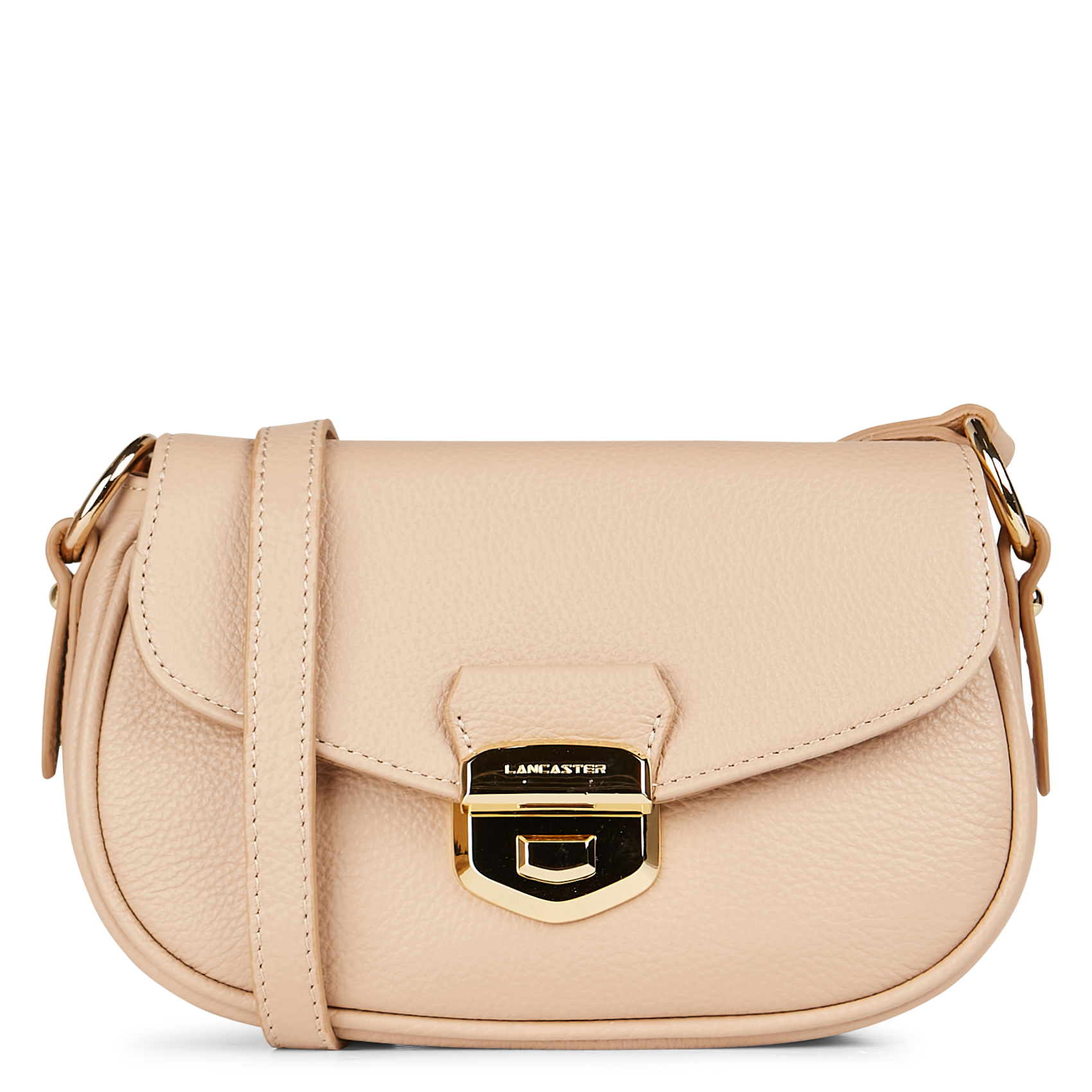 MILANO SOPHIA - Sac trotteur rabat avec fermoir en cuir | Beige