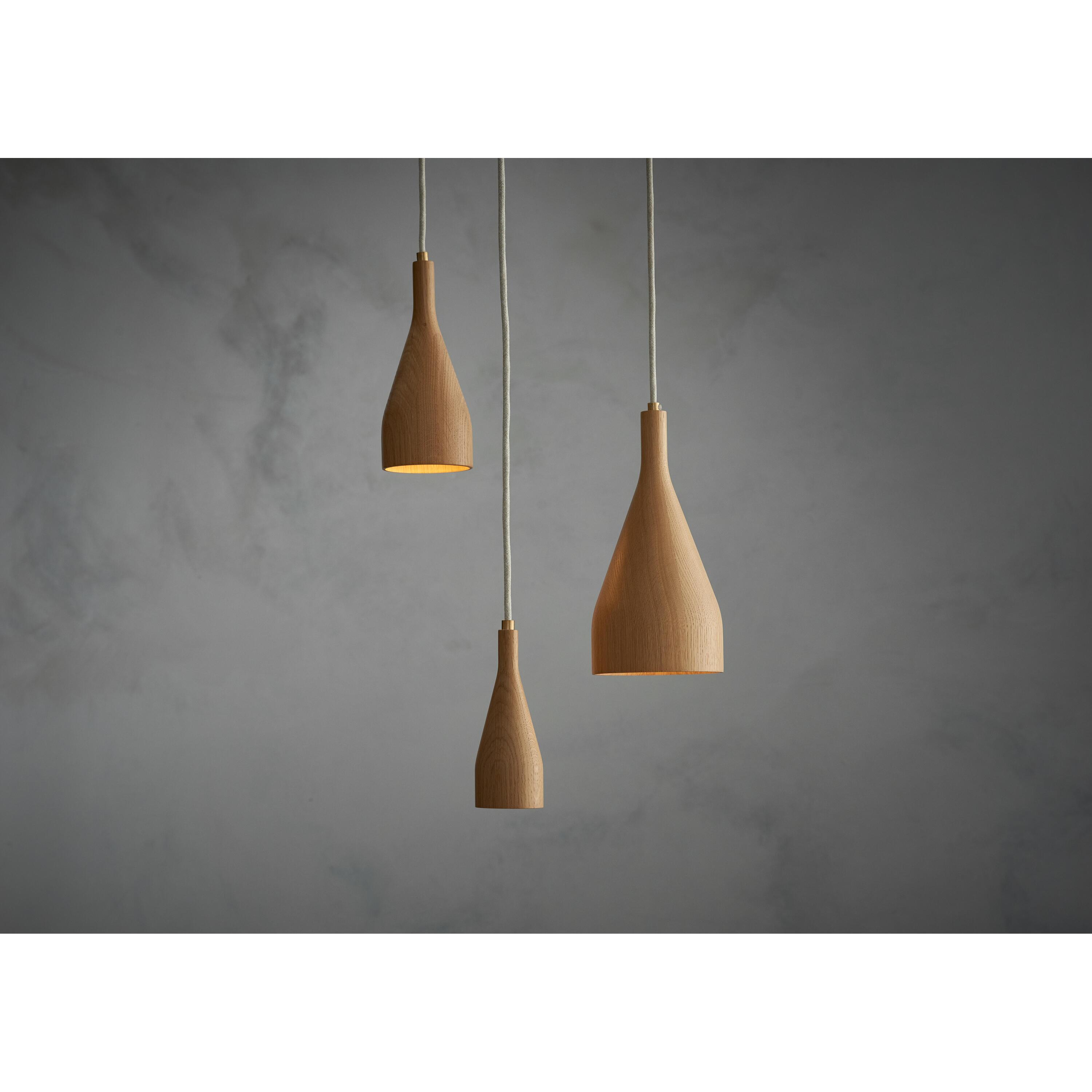 Timber hanglamp medium Ã10 walnoot, zwart snoer