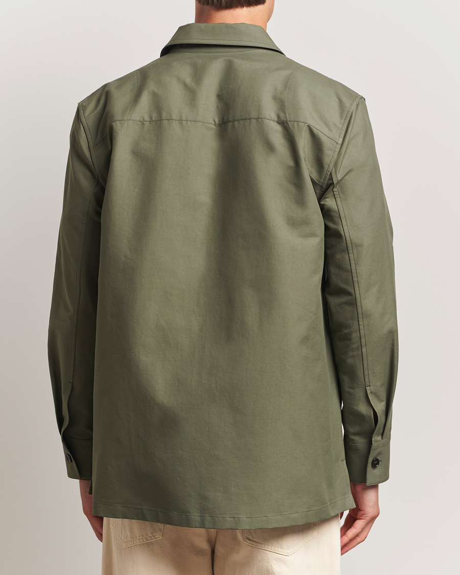 Jil Sander Compact Cotton Overshirt Olive