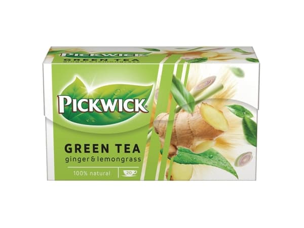 Te, Pickwick, Grøn Te Ingefær & Citrongræs, pakke a 20 stk
