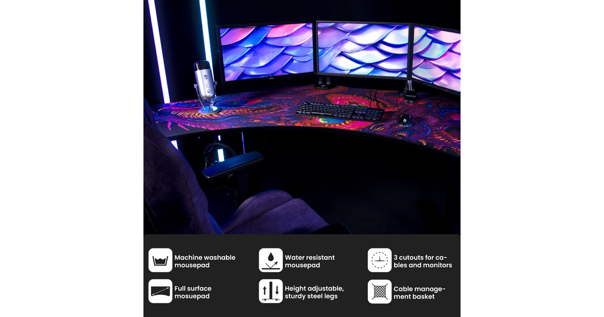 ArozziArena Angelo - Crawling Chaos gaming desk  (Roze)