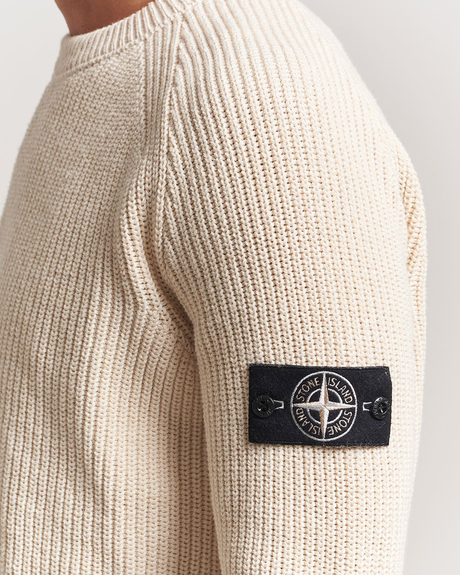 Stone Island RAW Cotton Popcorn Stitch Crew Neck Ivory