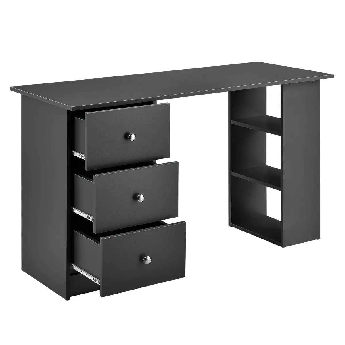 Bureau avec tiroirs Helloshop26 - Gris Foncé