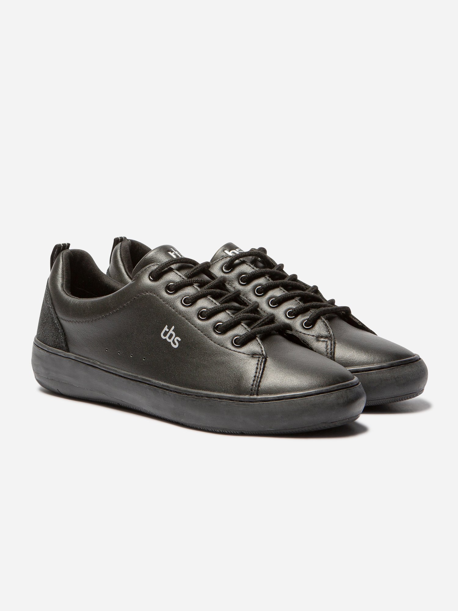 Tennis Femme Confort Dessus Cuir Noir