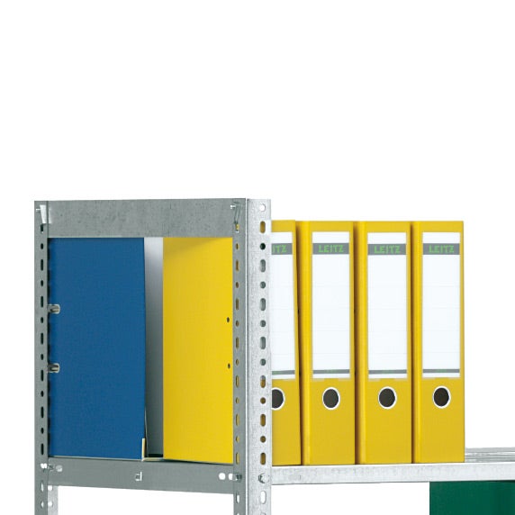 Archiefkast PROREGAL, boutsysteem, basiselement, HxBxD 290 x 75 x 60 cm, 8 legborden, legbordbelasting 90 kg, zonder bovenblad, aan beide zijden bruikbaar, verzinkt