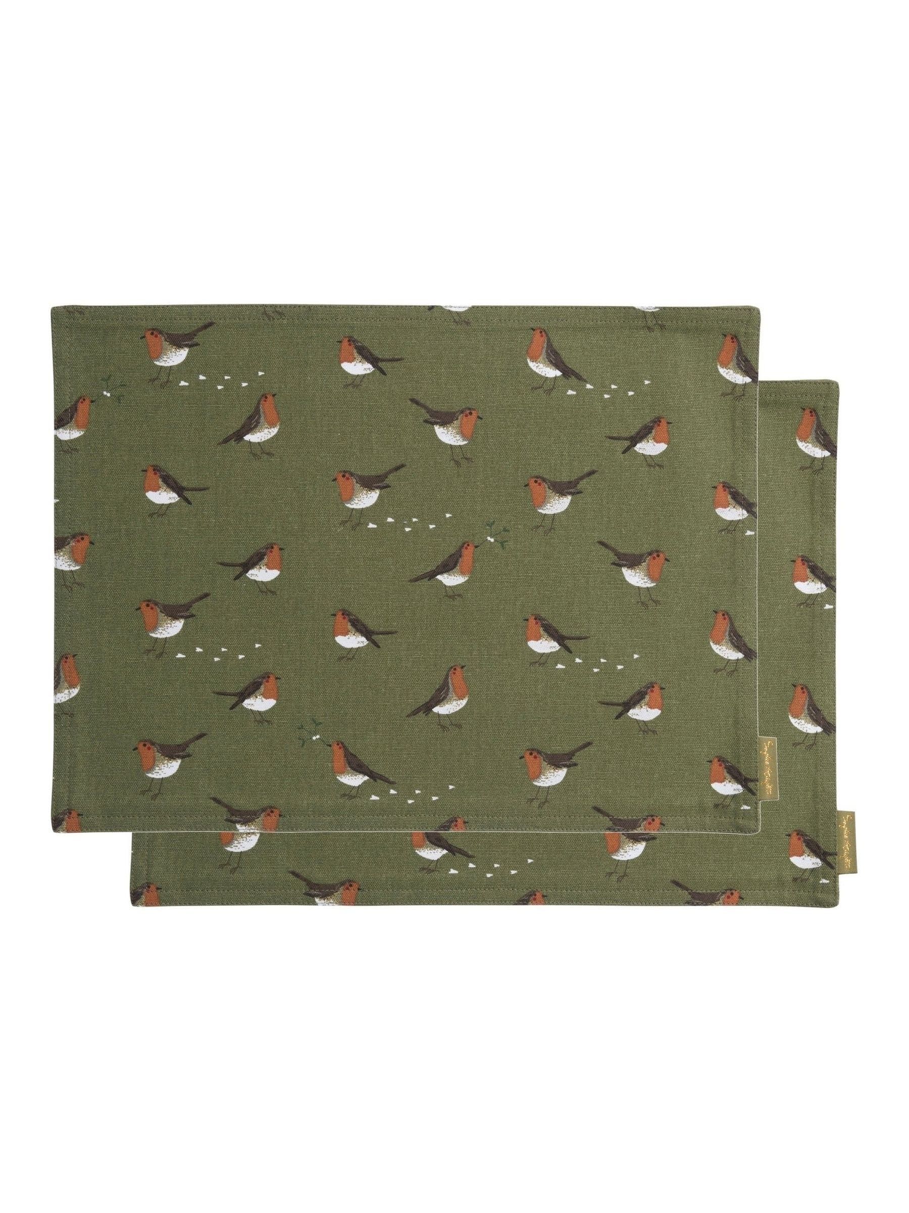 Sophie Allport Set of 2 Robin Fabric Placemats