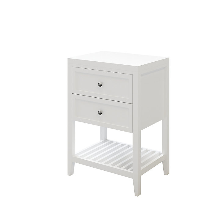 Meuble sous vasque à poser 2 tiroirs GoodHome Perma blanc 60 cm + plan de toilette