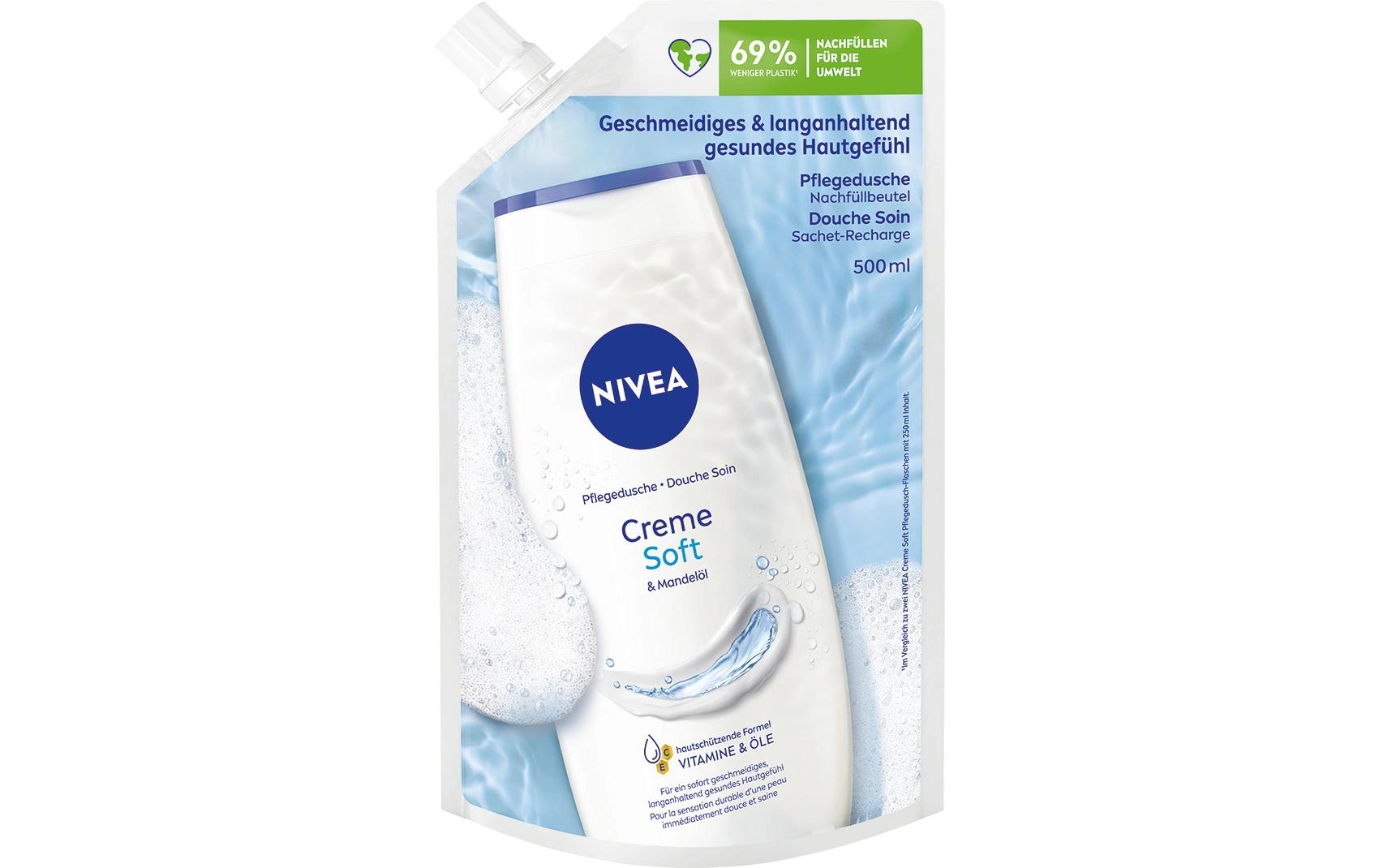 Duschcreme Pflegedusche Creme Soft Refill 500 mlMilde Duschcreme mit wertvollem Mandelöl und zartem Duft verwöhnt die Haut