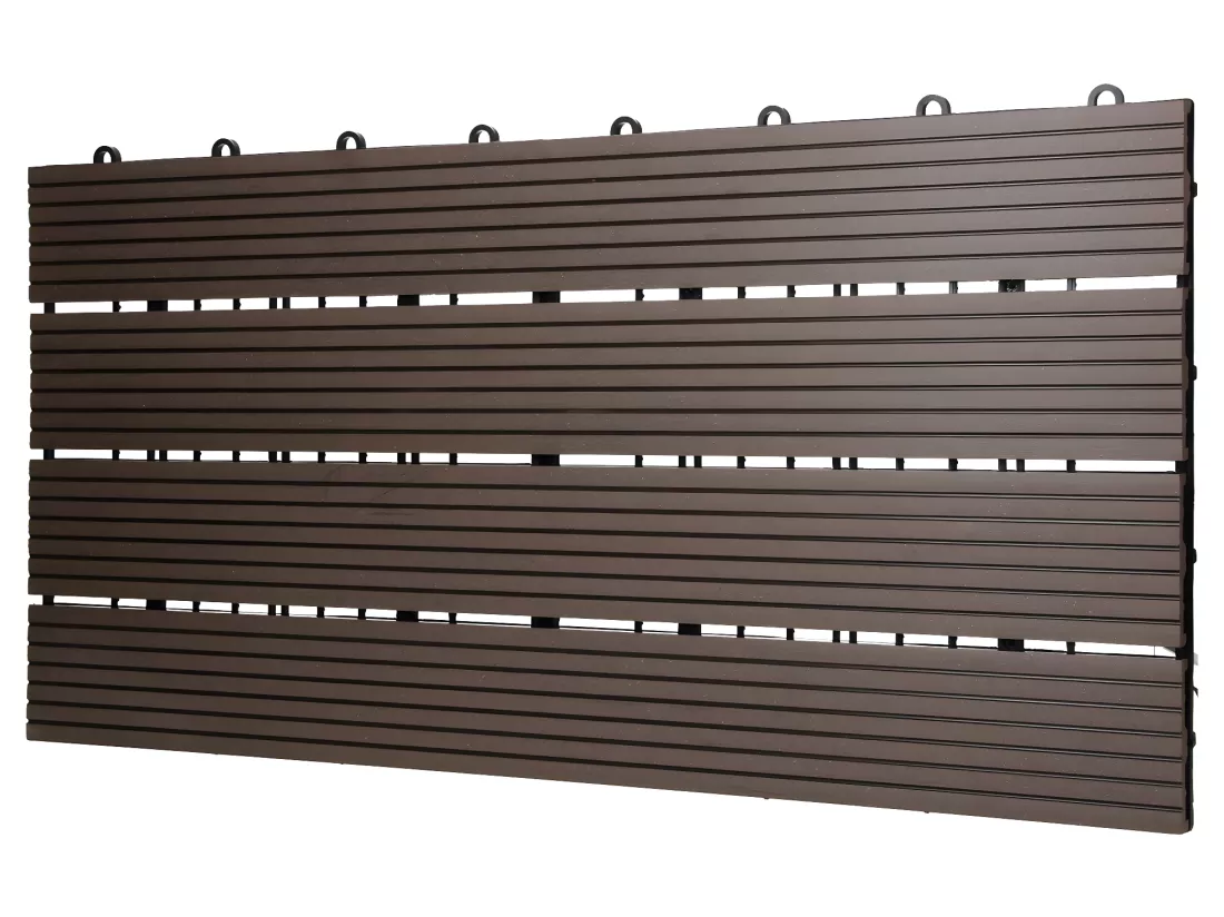 Carreaux terrasse dalles 60x30 cm carrelage jardin aspect bois marron foncé ECD Germany