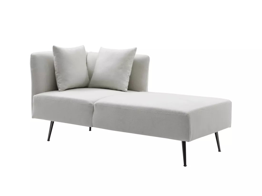 Méridienne droite en tissu crème NAPASA
