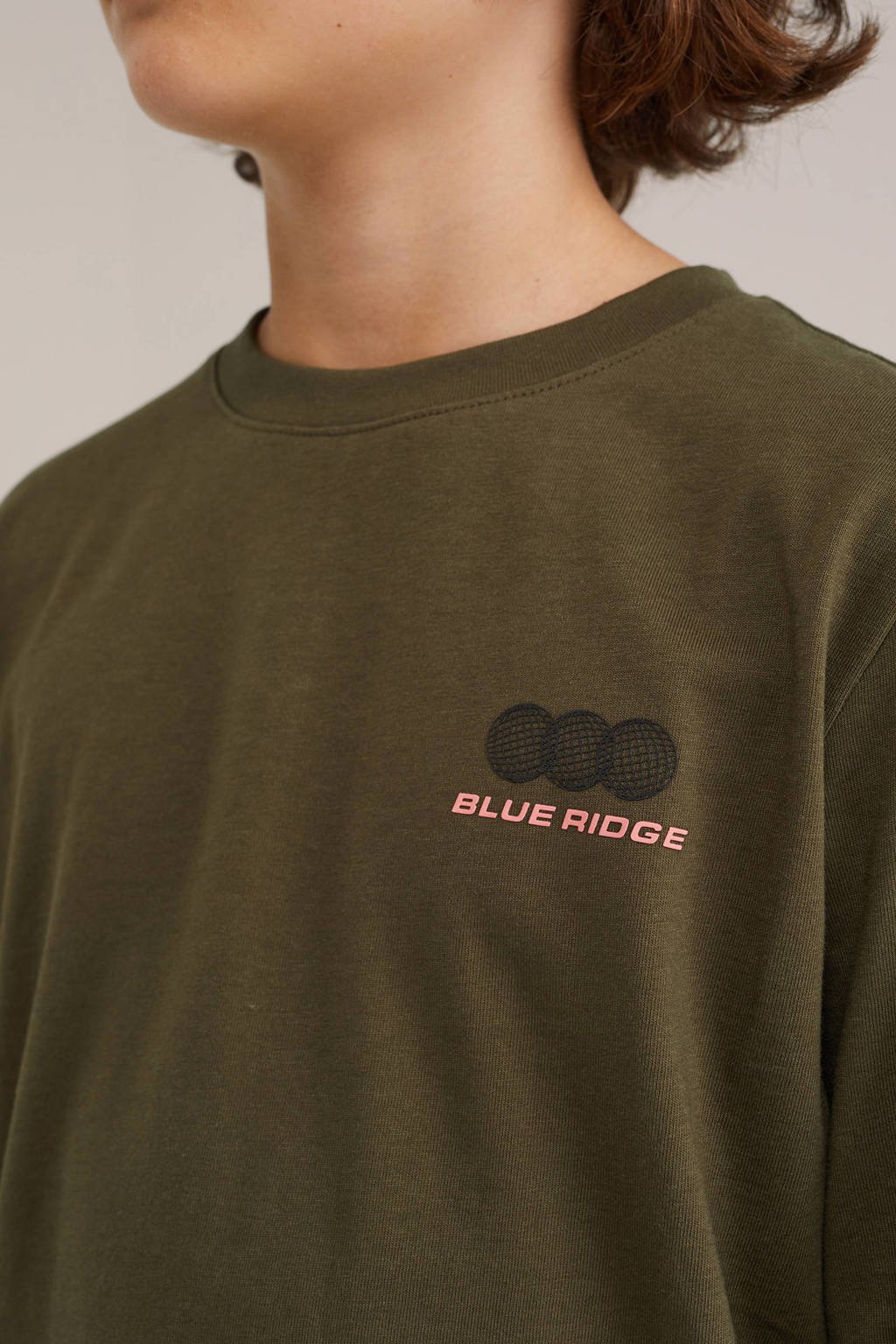 WE Fashion Blue Ridge longsleeve olijfgroen