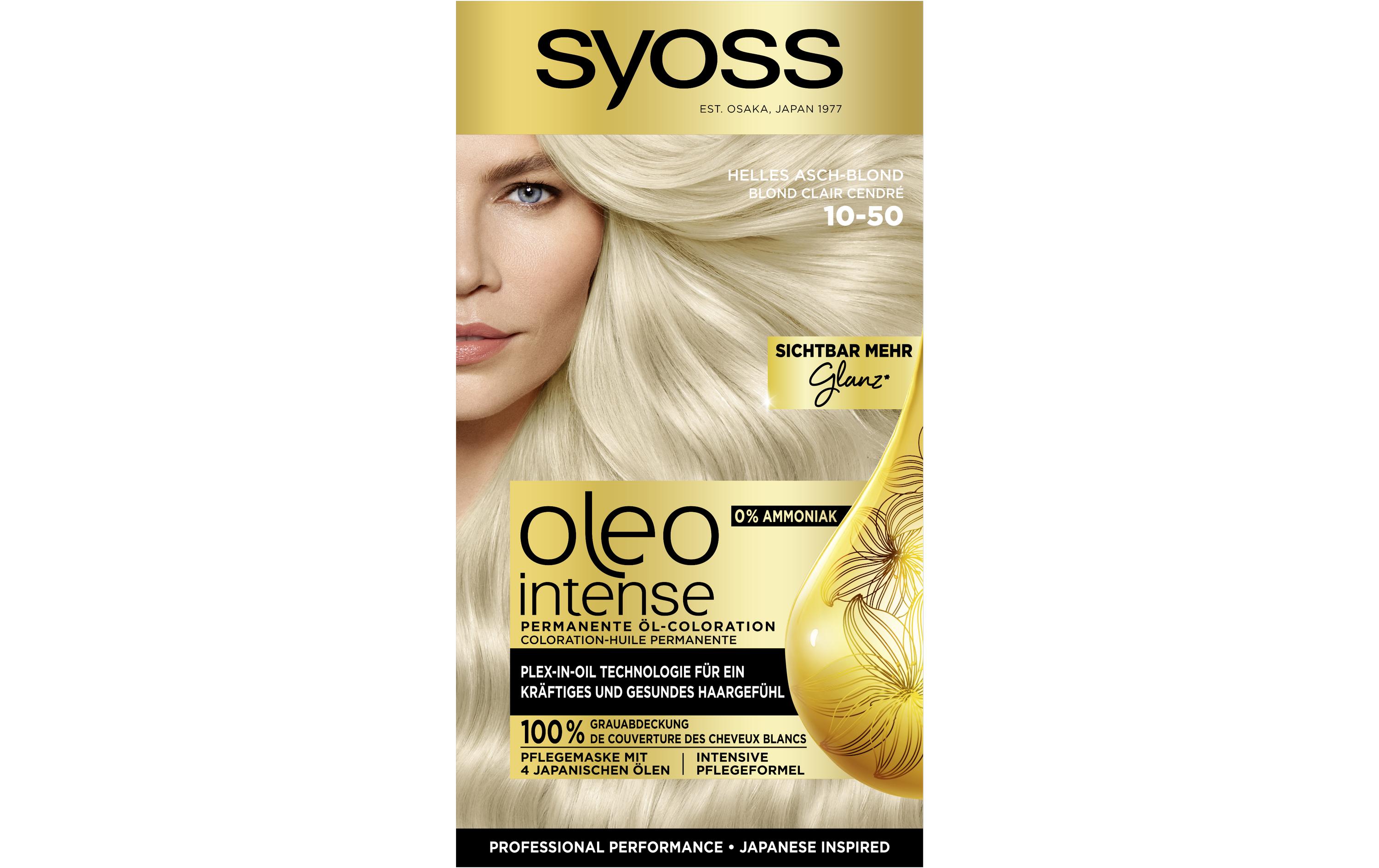 Haarcoloration Oleo Intense 10-50 Helles AschblondDauerhafte Haarfarbe mit pflegenden Ölen