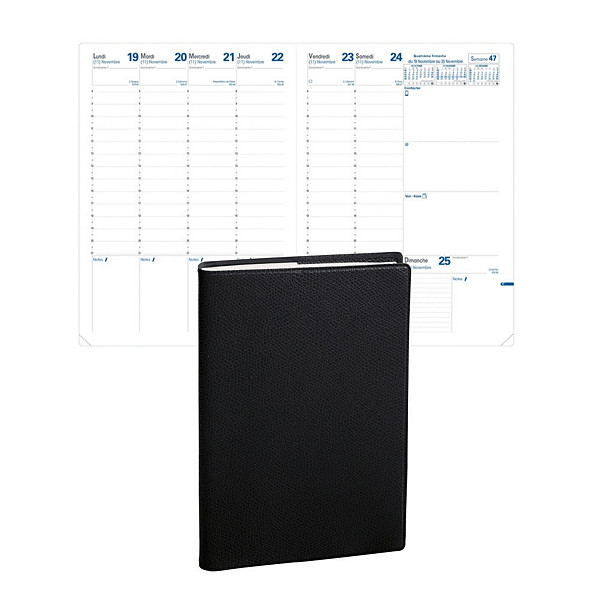 Quo Vadis Agenda semainier IMPALA Consul A4 -  21 x 29,7 cm - Noir - 2026