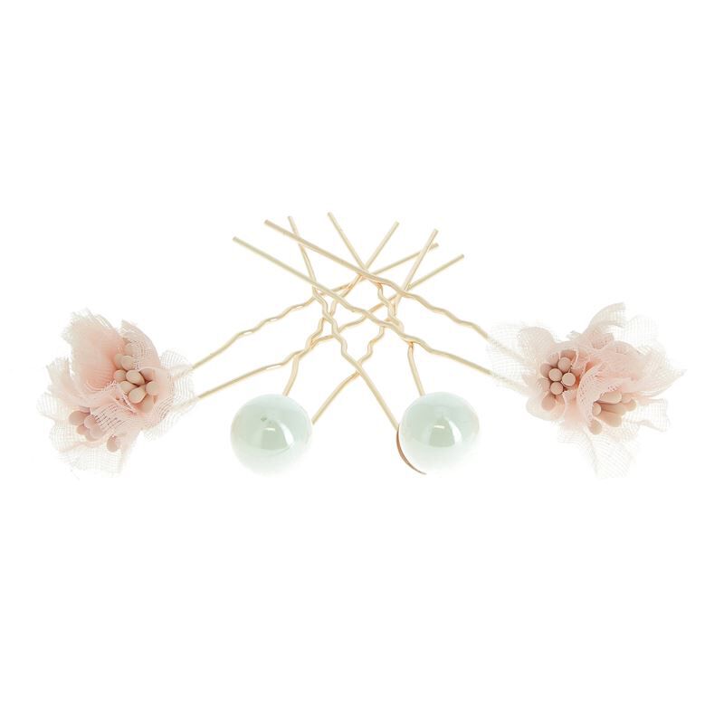 Neigeuses fleurs & perles Vieux rose