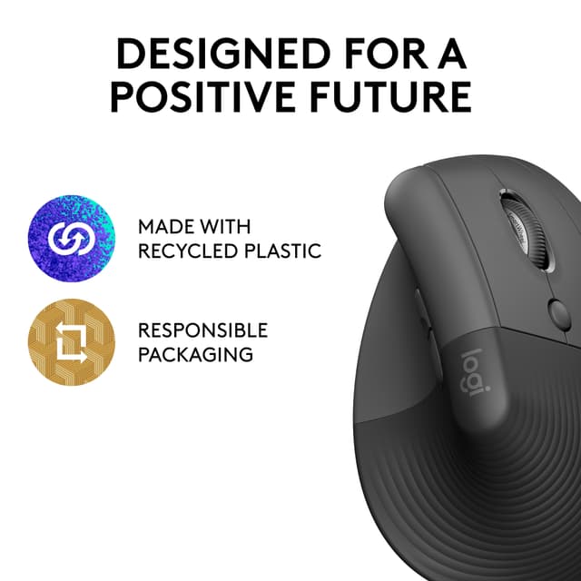 Logitech Lift Vertical trådløs mus (graphite)