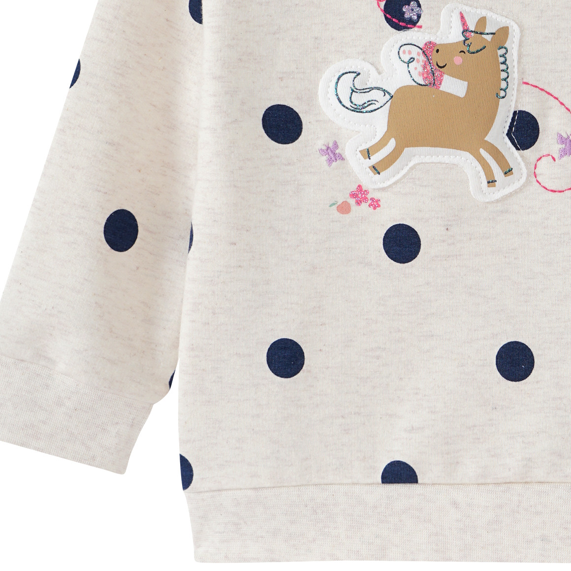 Topomini Baby Sweatshirt mit Einhorn-Applikation creme