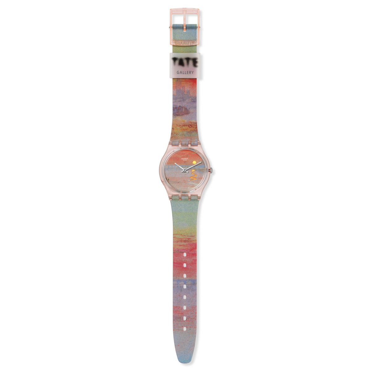 Montre SWATCH Gent biosourced Turner's Scarlet sunset femme bracelet silicone rose