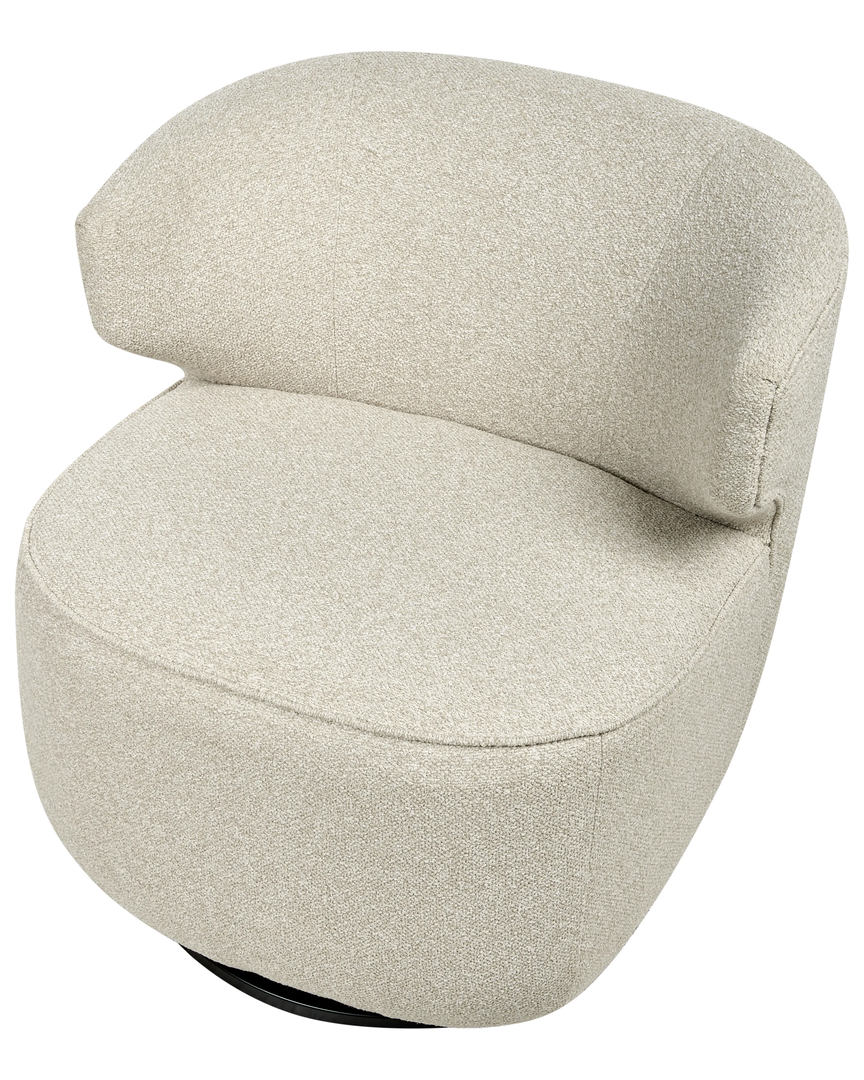 Draaifauteuil MOLLEBY Bouclé Lichtbeige