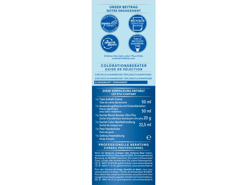 Schwarzkopf Blonde Haarcoloration Ultra Aufheller L1 Haarfarbe mit Anti-Schädigungs-System