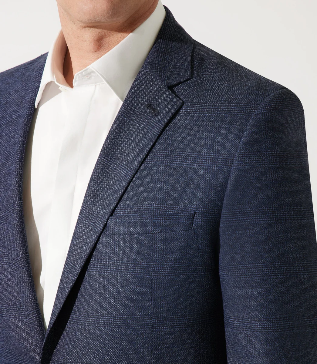 Costume  à carreaux esprit Prince de Galles marine H24