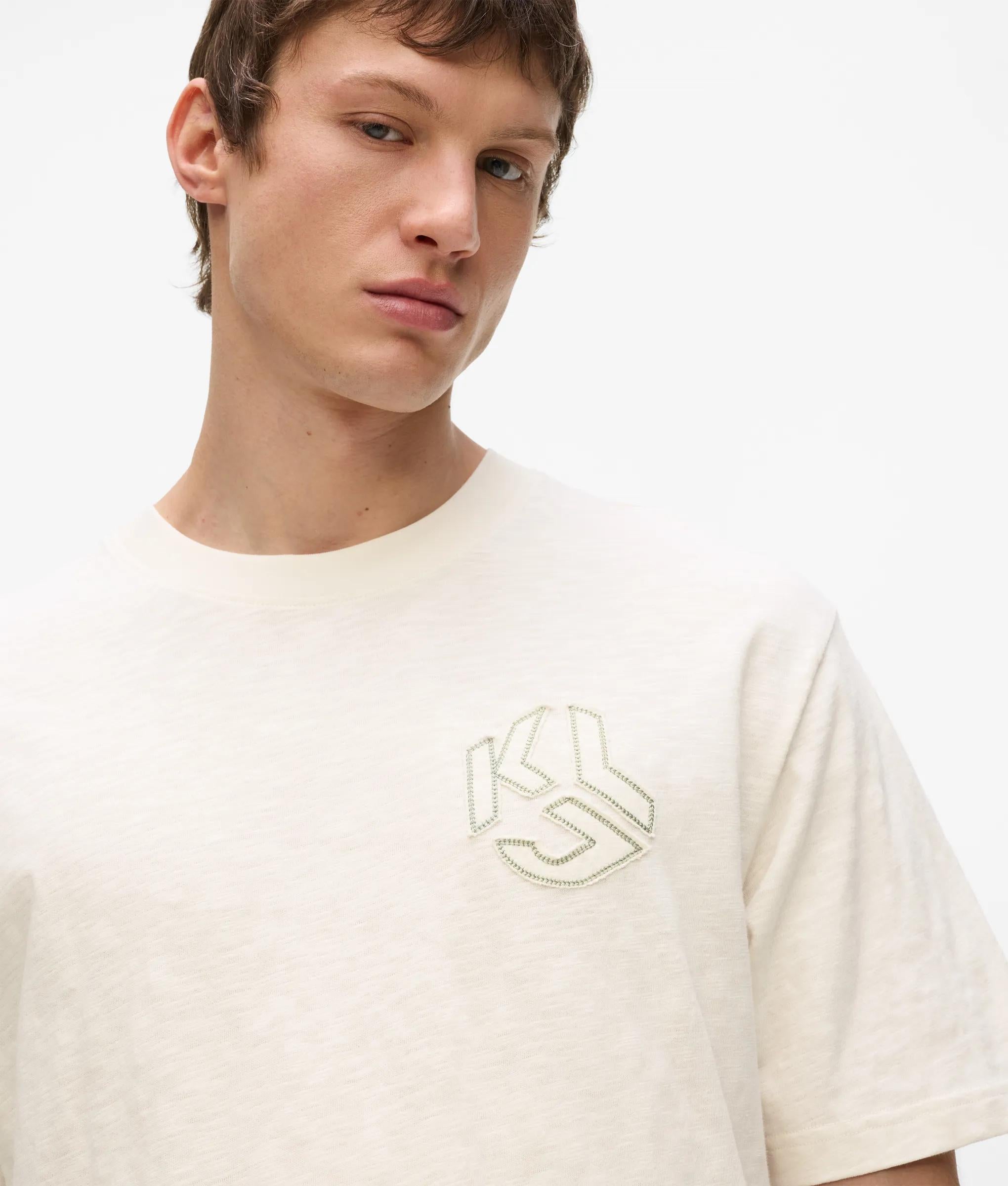 Boxy T-shirt met Monogram en verweerde effect