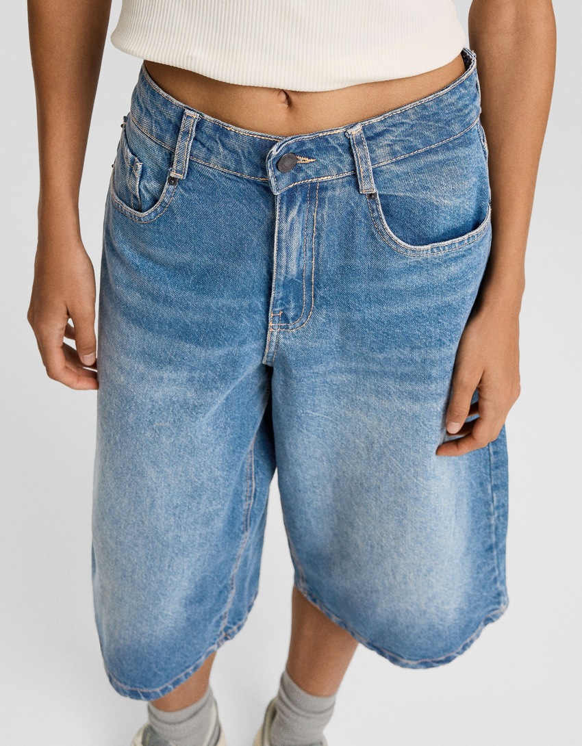 Bermudas largas de ganga