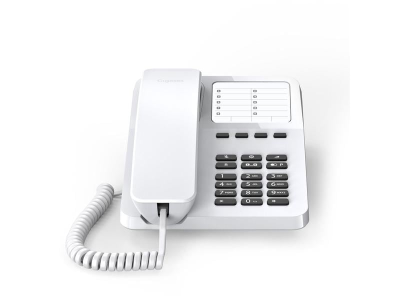 Gigaset Tischtelefon Desk 400 Weiss Das Wand- und Tischtelefon für einfache Telefonie