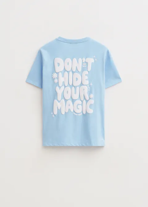 T-shirt met print magic blauw (BLW.L)