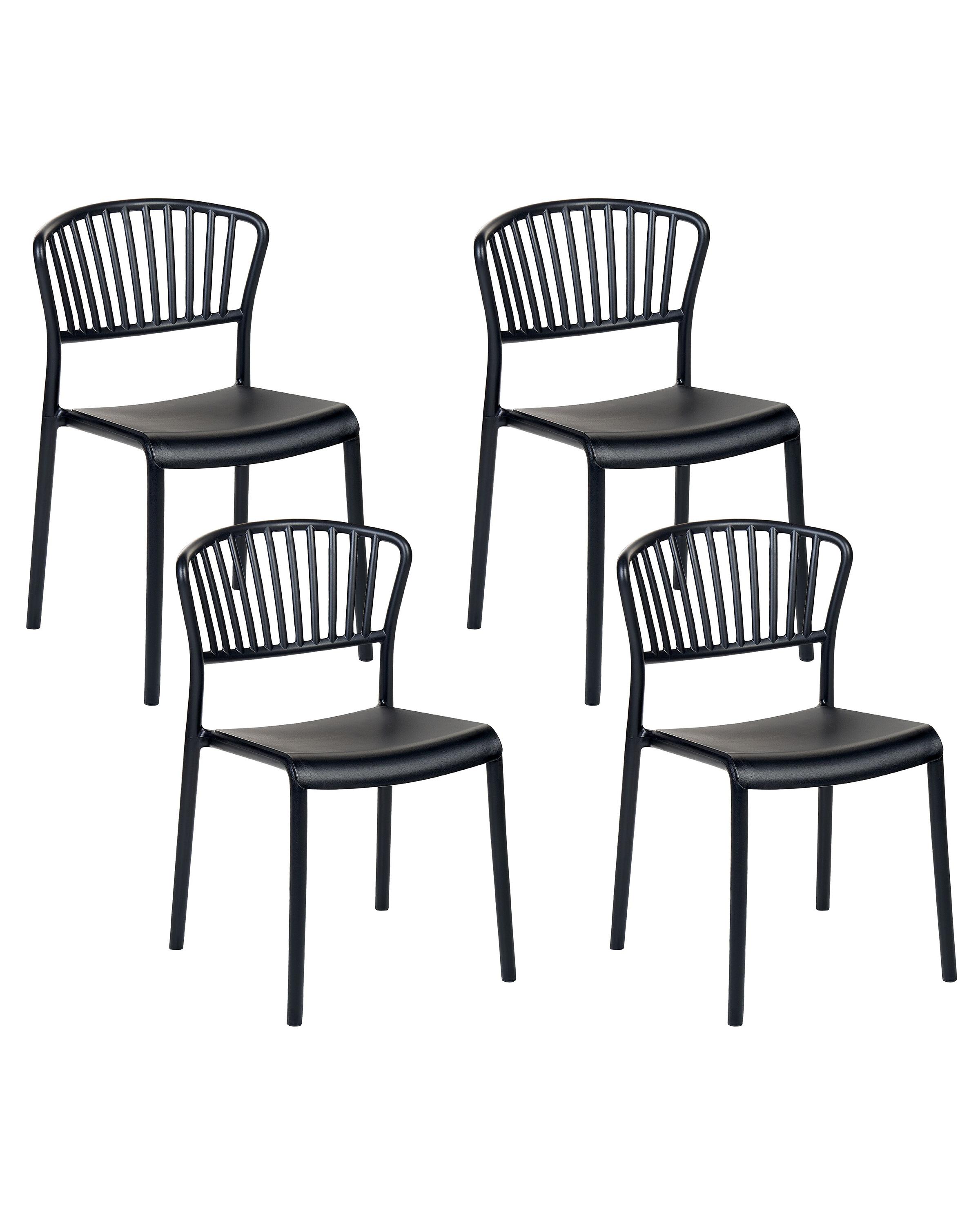 Set van 4 tuinstoelen GELA Zwart