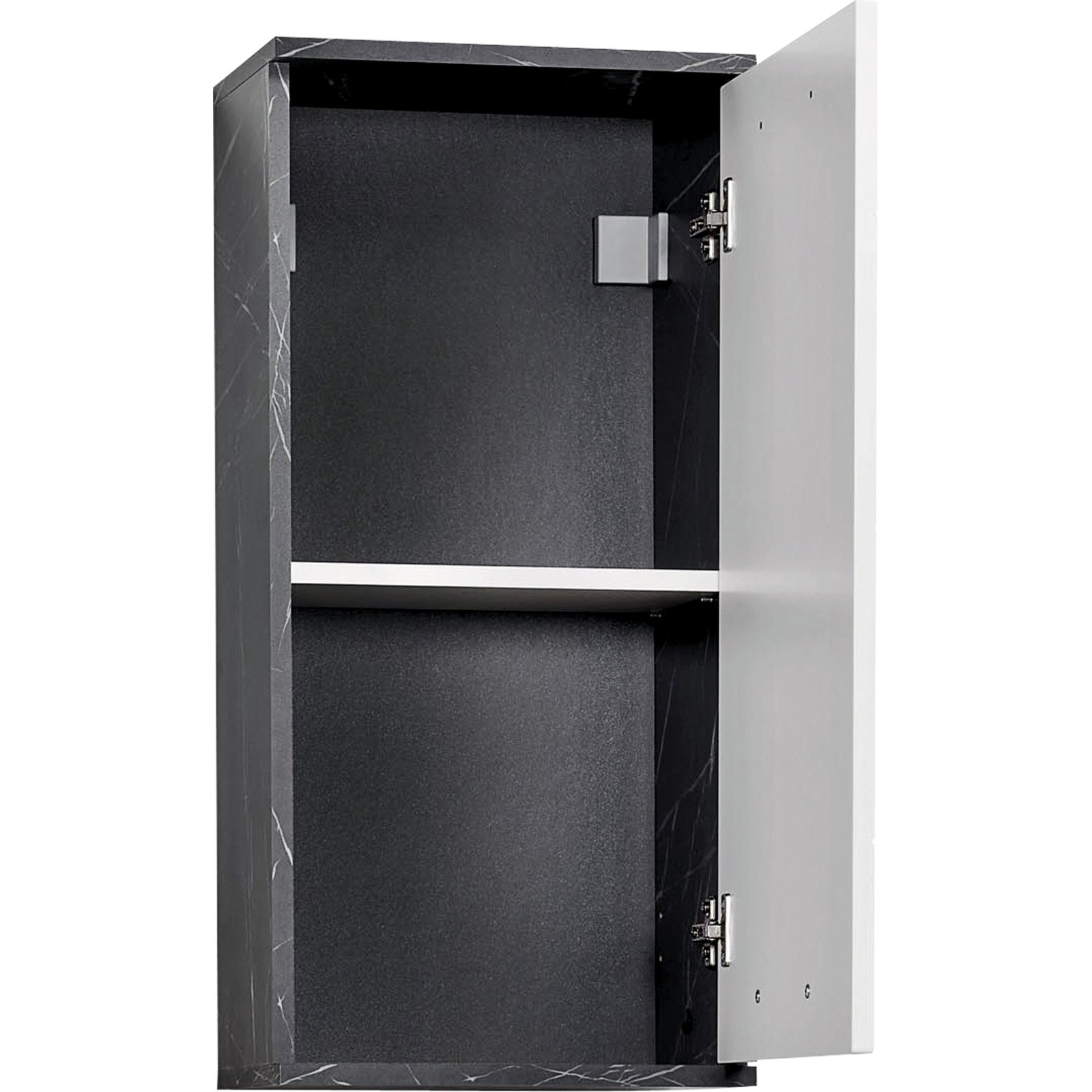 Badhängeschrank Bergen Marmor-Optik schwarz-weiss 35 x 74 x 22 cm