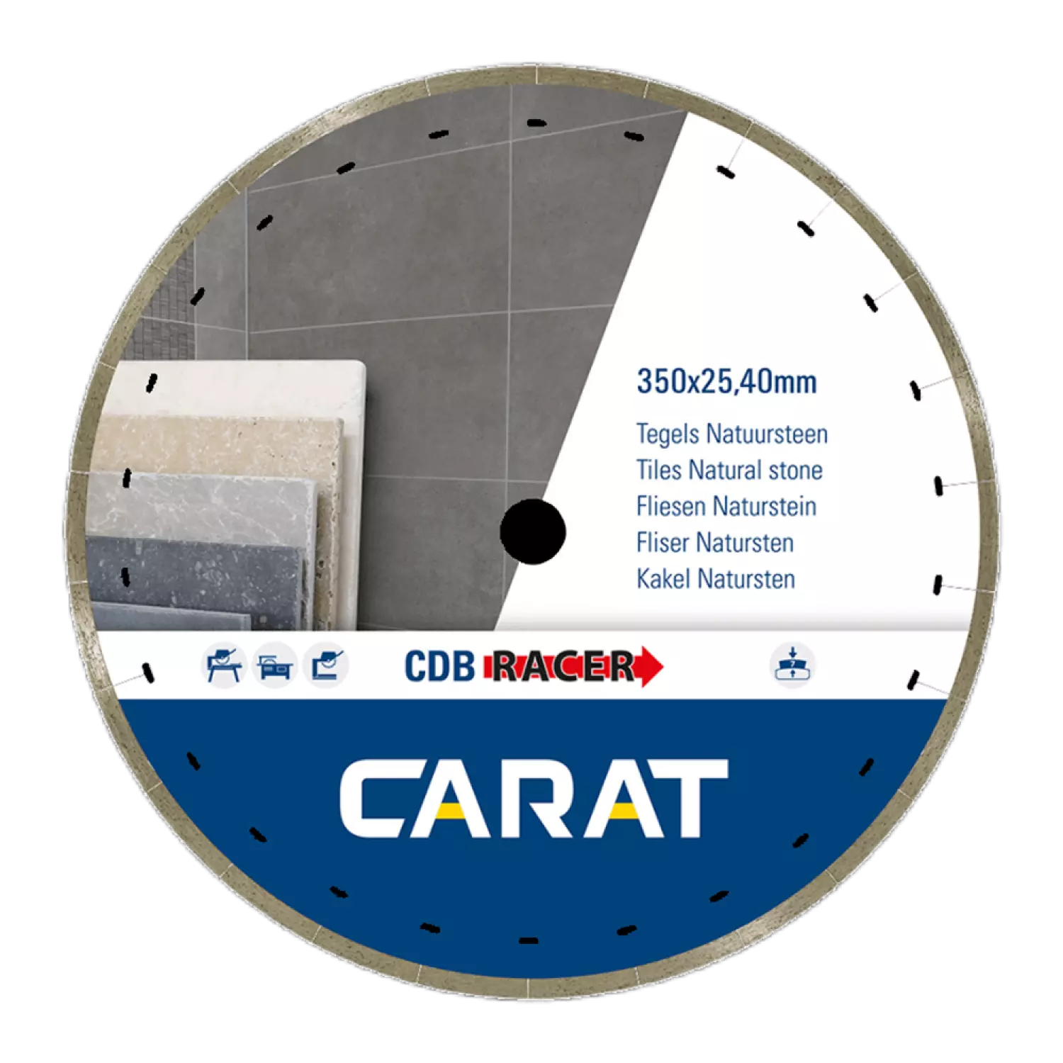 Carat CDBM350400 Racer Diamantzaagblad - 350 x 25,4mm - Tegels/Natuursteen