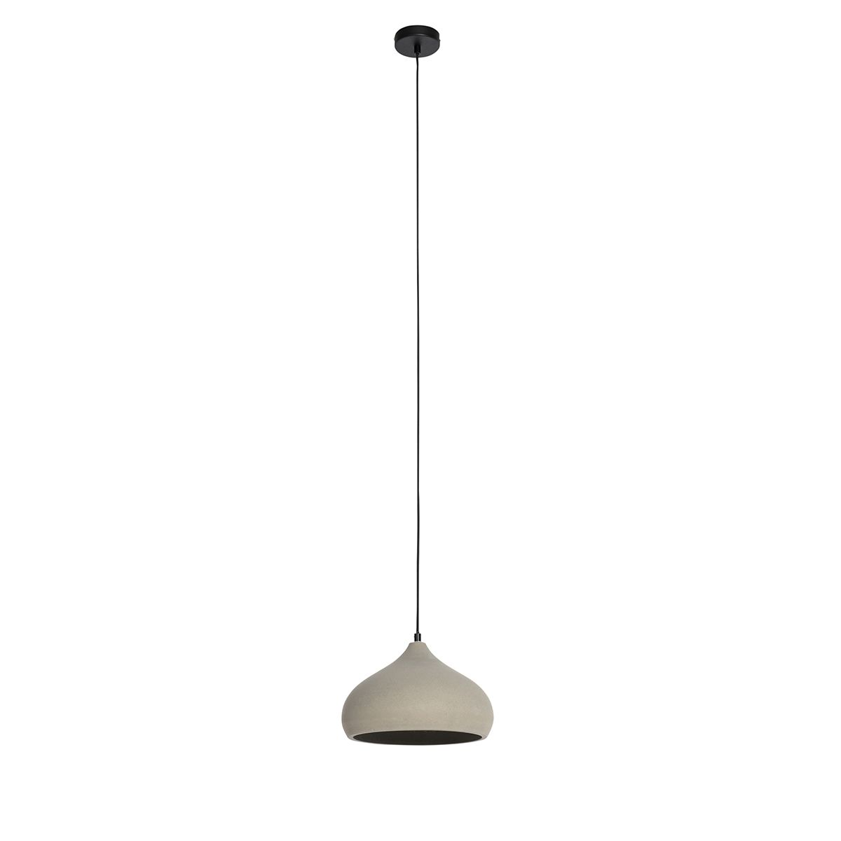Moderne hanglamp zwart met betonnen kap - Nick